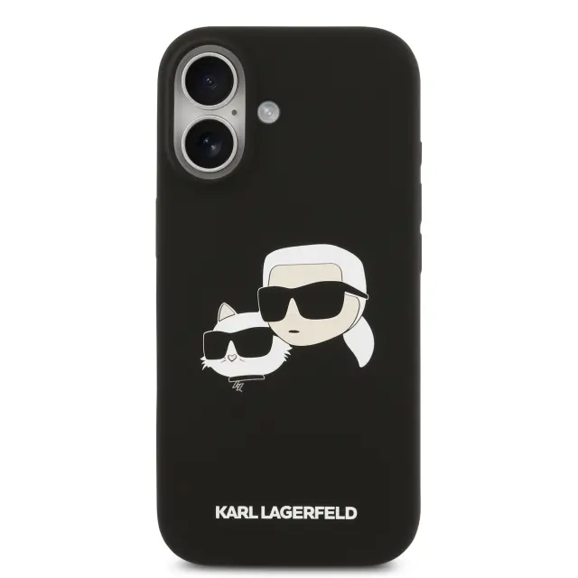 Karl Lagerfeld Liquid Silicone Double Heads MagSafe Case for iPhone 17 Black 3