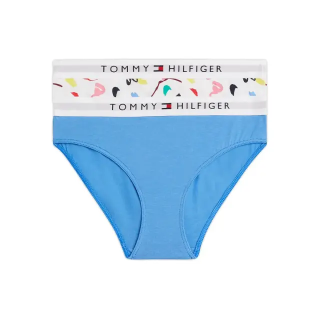 Tommy Hilfiger Παιδικό Slip Κορίτσι TH Original Print - Διπλό Πακέτο, Χρώμα Fluid Flower Black-Blue Spell