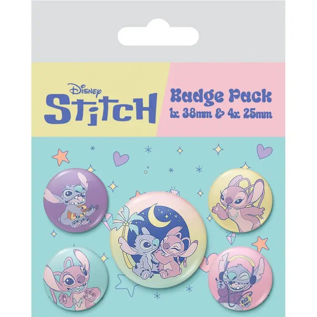 Κονκάρδες 5 τεμ STITCH + ANGEL - Space Rocks - Pack 5 Badges BP2404702