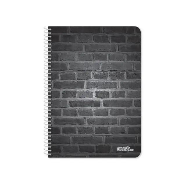 Must Τετράδιο Σπιράλ Bricks 17x25 2 θέματα Μουσταρδί (000584472)