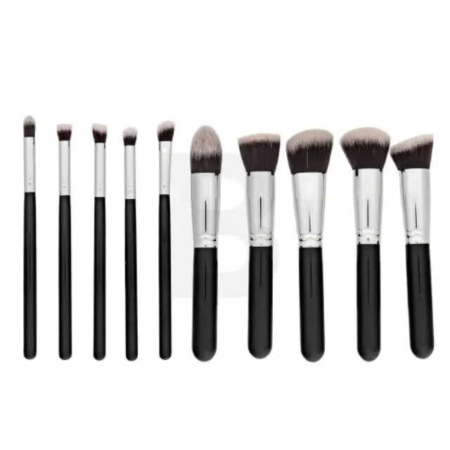 MIMO Makeup Brush Set Brush Set Kabuki Black 10 Pcs