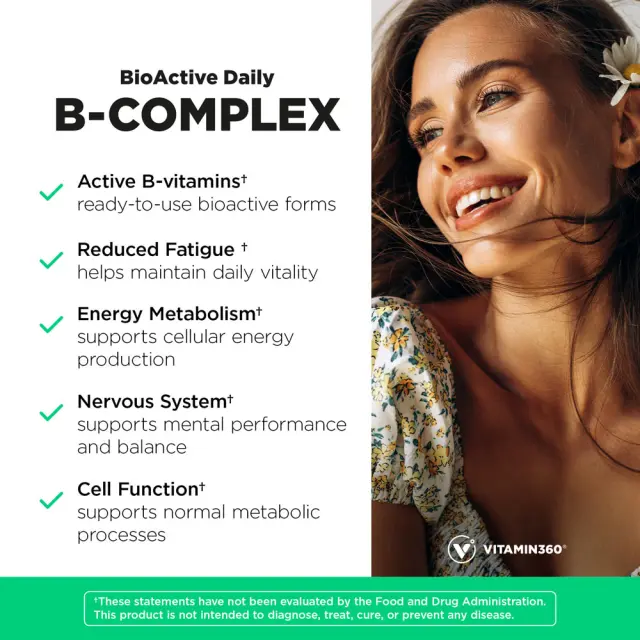 Vitamin360 BioActive Daily B-complex 60 Veg Capsules 3
