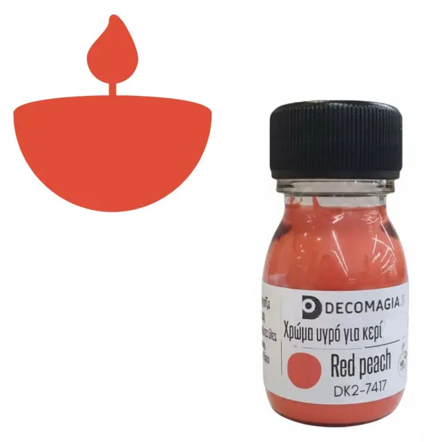 Χρώμα για κερί υγρό, Red peach, 30 ml