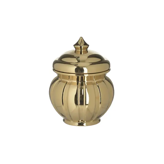 Δοχείο Με Καπάκι Χρυσό Κεραμικό Φ14x18cm 3-70-847-0065