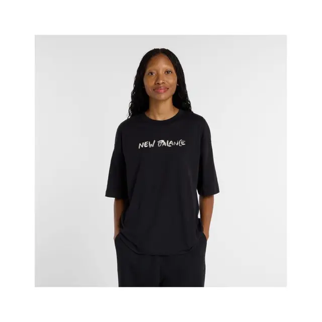 New Balance Visibly Loved Oversized T-Shirt (WT61M1JB-BK) - Μαύρο
