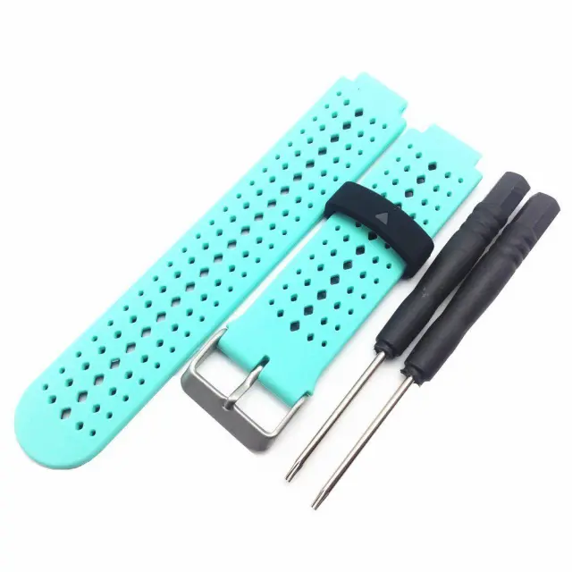 Silicone Watch Strap Για Garmin Forerunner 220/230/235/630/735 - Cyan/ Black ΟΕΜ