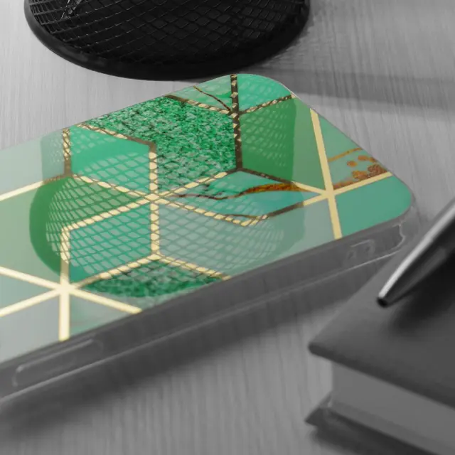 Techsuit® Marble Series Θήκη για iPhone 15- Green Hex 2