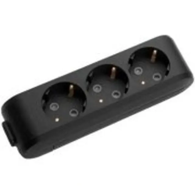 X-tendia Black Three Gang Earthed Socket with Shutte