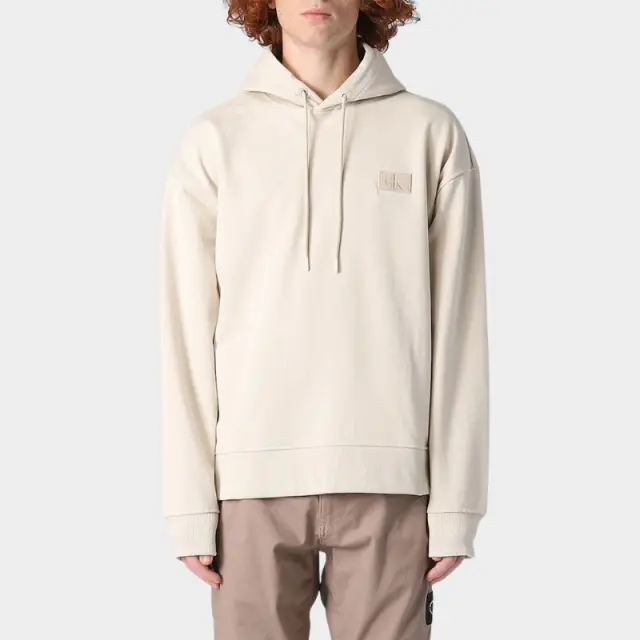 Calvin Klein - Ανδρικό Φούτερ Badge Hoodie Regular Fit J30J321879-ACF Μπεζ - XL