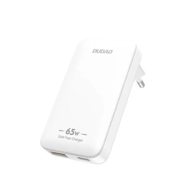 Dudao Φορτιστής A65Q 65W GaN USB-A / USB-C PD Ultra-Thin EU / US White
