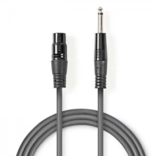Καλώδιο 3-Pin XLR θηλ. σε 6.35mm αρσ., 5.0 m, γκρι. 3