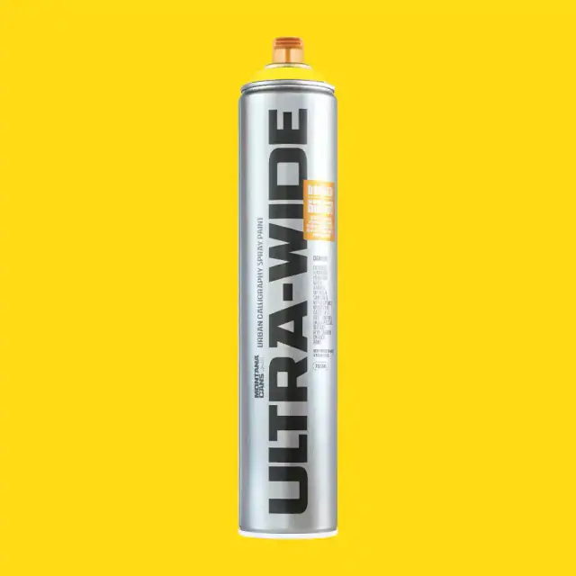 Montana Ultra Wide Spray Paint 750ml UW Kicking Yellow