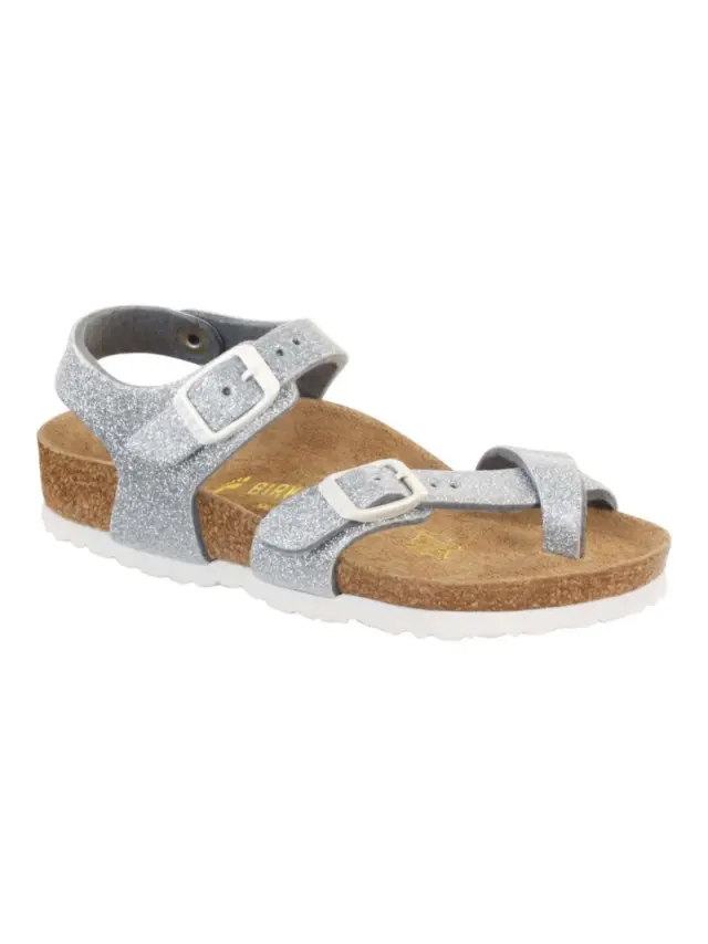 Birkenstock Πέδιλα Παιδικό Birko-Flor(ανθεκτικό υλικό της Birkenstock-επιτρέπει την επαφή με το νερό) Ασημί BIR/TAORMINA KIDS MAGIC 371553 SILVER - 25 2