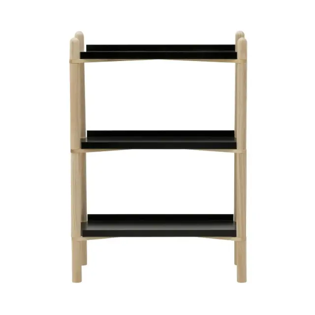 Ραφιέρα Φυσικό/Μαύρο Ξύλο/Μέταλλο 60x30x86cm 6-50-861-0017 2