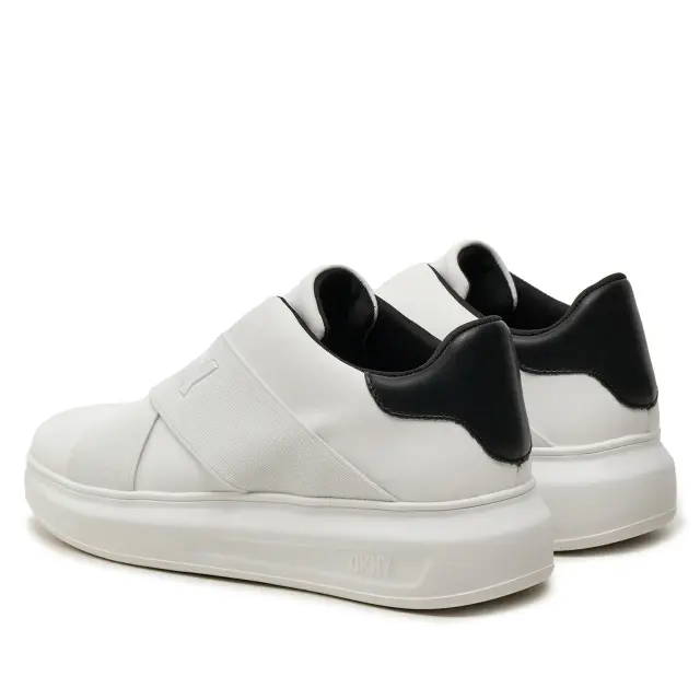 Γυναικεία Δερμάτινα Sneakers DKNY K4467549 WHT-BLK Λευκά Άσπρο - 37 3