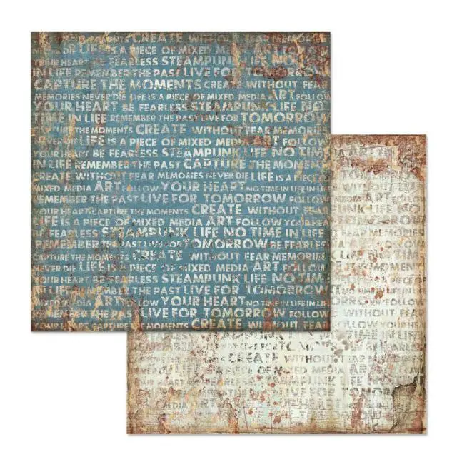 Χαρτί Scrapbooking Stamperia Διπλής Όψης Antonis Tzanidakis Collection - Mechanical Fantasy Writings - 31x30cm