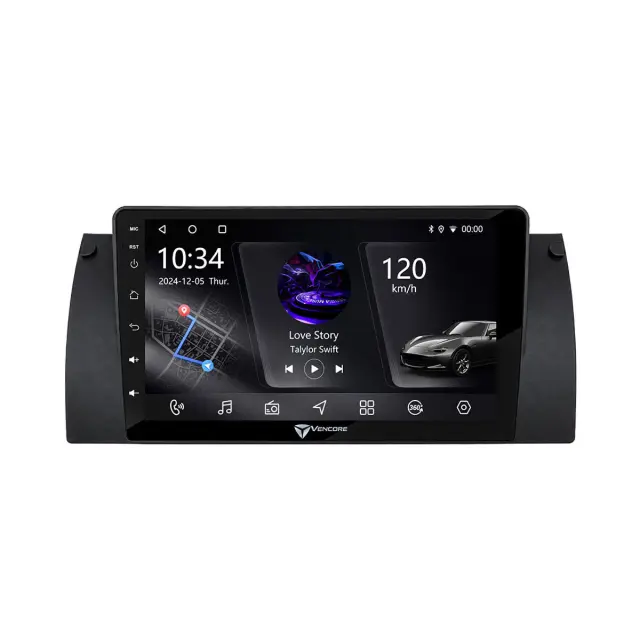 VenCore Οθόνη Multimedia Android 15 9" PX5S Octa-Core 2GB/32GB IPS με Πρόσοψη, CarPlay, Android Auto και Υποστήριξη Κάμερας 360° για BMW Series 5 Lite E39 1997-2003 – Μαύρη (3236-10005-0604B) 2