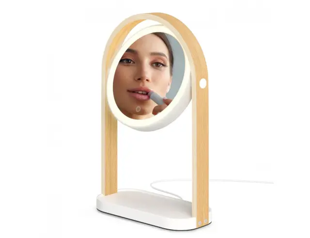 Διακοσμητικός επιτραπέζιος καθρέπτης Bellwood Vanity Umbra στρογγυλός, με φωτισμό LED, διαστάσεις 25x12x38cm - White1022918-668 2