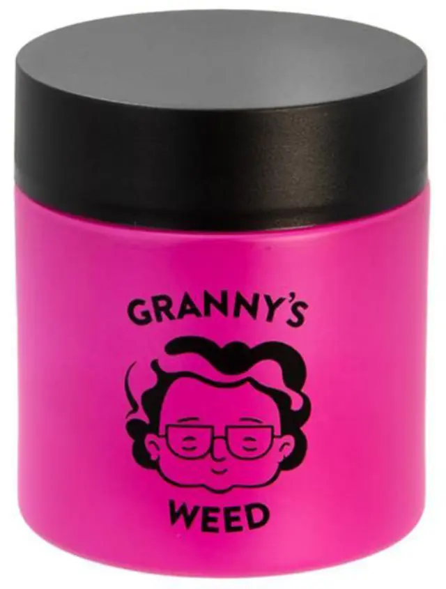 Γυάλινο Βάζο Granny's Smellproof Jar 120ml (4oz) με Γυαλί UV - Κλείνει Αεροστεγώς (Ροζ)