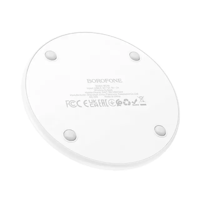 Ασύρματος Φορτιστής Borofone BQ40 Crown Magnetic Magsafe 15W με Καλώδιο USB-A Λευκός 3