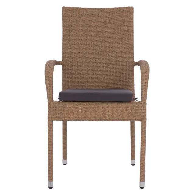 ΠΟΛΥΘΡΟΝΑ ΜΕΤΑΛΛΙΚΗ ANISHA FB95685.02 ΜΕ ΜΑΞΙΛΑΡΙ WICKER ΚΑΦΕ-ΜΟΚΑ ΣΤΟΙΒ/ΜΕΝΗ 56x60x94 εκ. 3