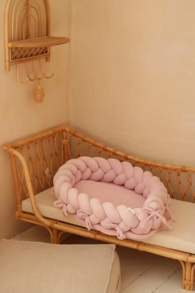 Βελούδινη Βρεφική Φωλιά 2 σε 1 Light Pink - Supelkowelove 2