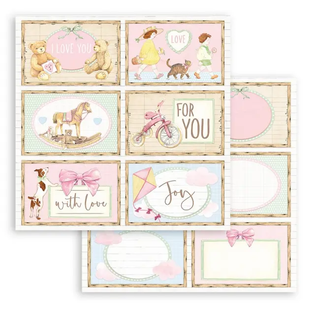 Χαρτί scrapbooking διπλής όψης 30x30cm Stamperia, DayDream, 6 cards