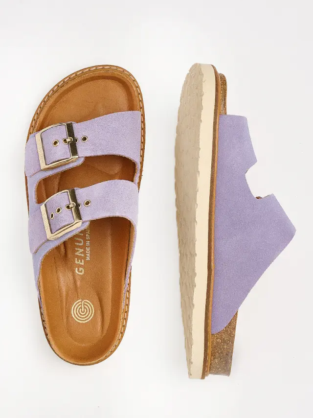 Genuins Πέδιλα Γυναικείο δέρμα suede Μωβ GEN/HAWAII VELOUR LAVENDER 3