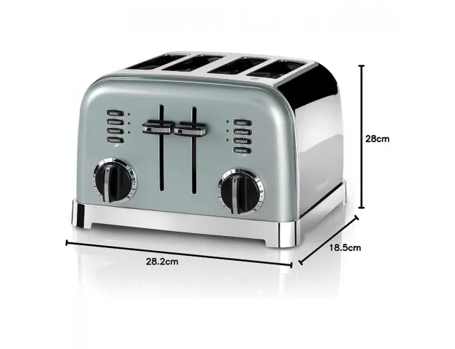 Φρυγανιέρα Cuisinart CPT180 με ισχύ 1.800W και χωρητικότητα 4 φέτες ψωμιούCPT180AZGU