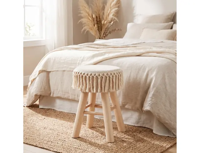 Σκαμπό Ηome Deco Factory με διαστάσεις 28x28x40cm - Απόχρωση Λευκού HD0256