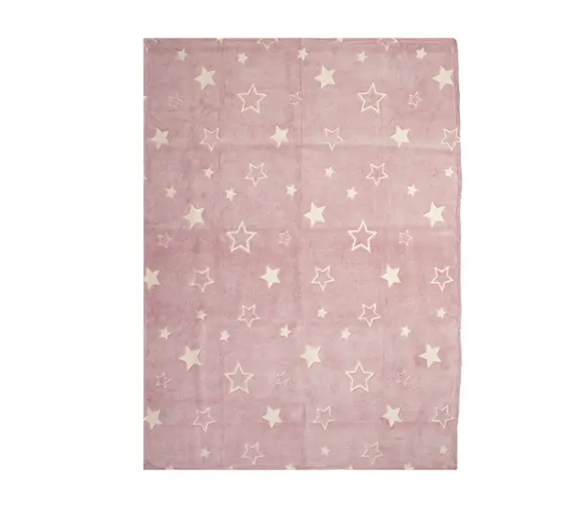 Παιδική Fleece Κουβέρτα Μονή 160Χ220 Nef-Nef Homeware Starlight Pink 2
