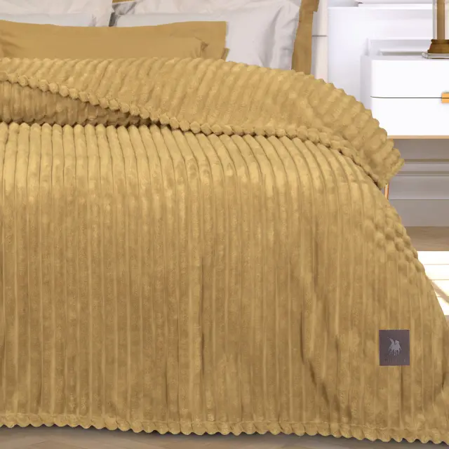 Κουβέρτα 220X240 Υπέρδιπλη 400gsm Essential Greenwich Polo Club 3488 Ochre 100% Πολυέστερ 2