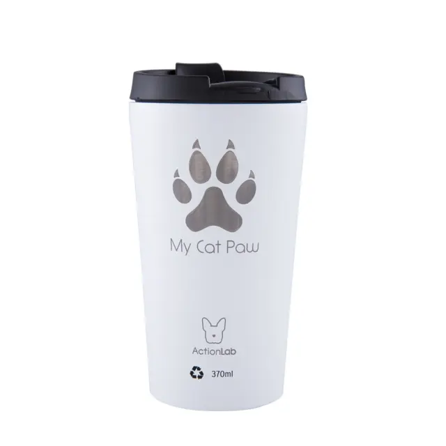 Eco Life Coffee Thermos Λευκό My Cat Paw 370ml Λευκό