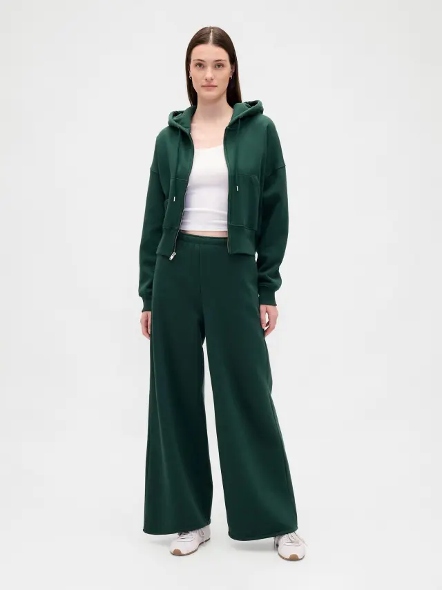 VintageSoft Baggy Wide-Leg Παντελόνι Φόρμα Hunter green