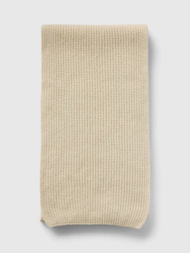 Μπεζ CashSoft Rib Κασκόλ chino - ONESIZE