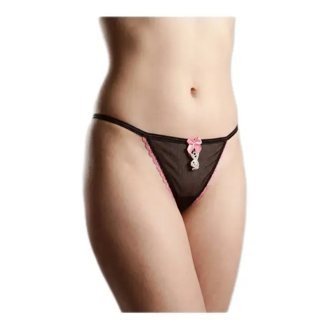 Milena Γυναικείο Micro G-String Τούλι Playboy, Χρώμα Μαύρο - M