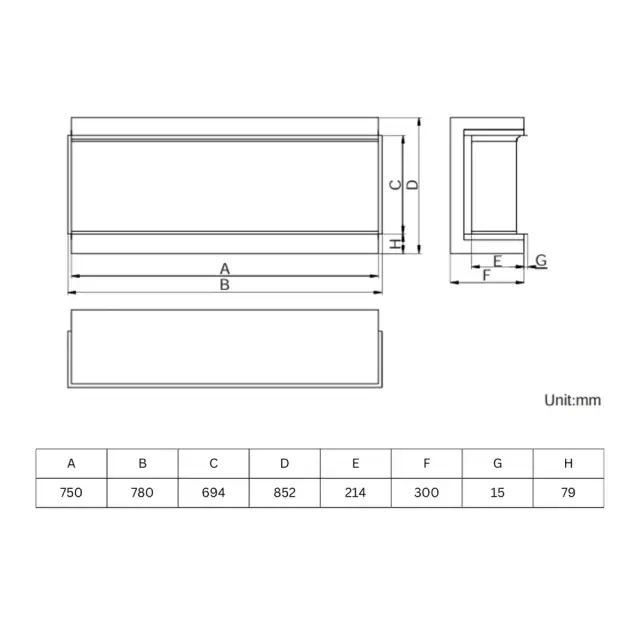 Charlton & Jenrick iRange i750e Deep Ηλεκτρικό τζάκι 75cm 3