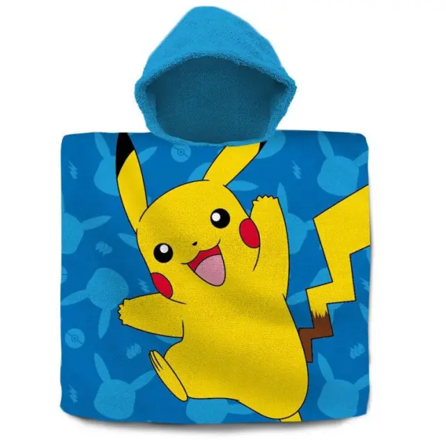 Pokémon Blue Πετσέτα θαλάσσης πόντσο 60x120 cm 100% Βαμβάκι Μπλε