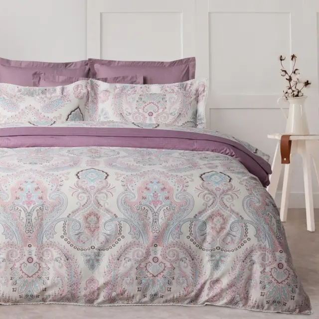 Σετ Σεντόνια 250x270 King Size Prestige Das Home 1713 Multicolor Χωρίς Λάστιχο100% Βαμβακοσατέν