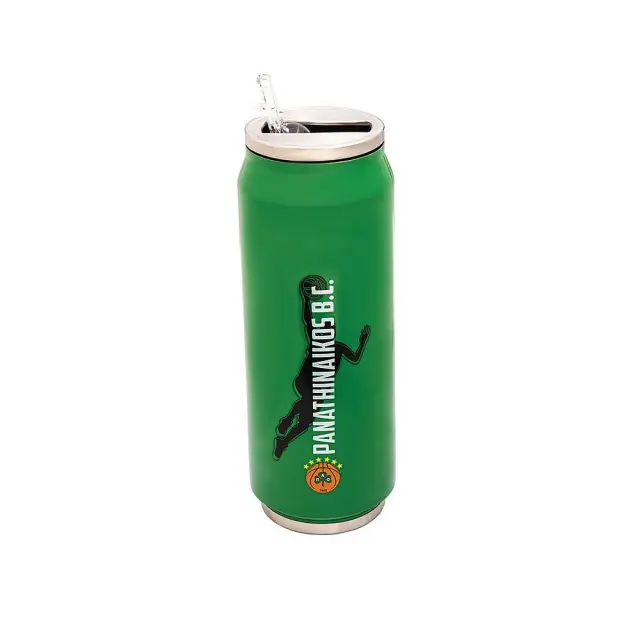 Estia Travel Cup Save the Aegean Ποτήρι Θερμός Ανοξείδωτο BPA Free Panathinaikos BC 500ml με Καλαμάκι