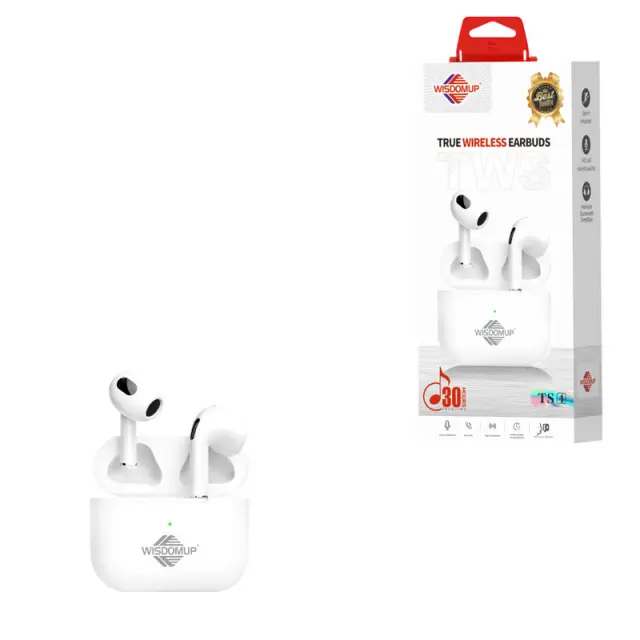 Wisdomup Ασύρματα Ακουστικά Bluetooth TWS με Θήκη Φόρτισης TS4 - Wireless Bluetooth TWS Earbuds with Charging Case 017884