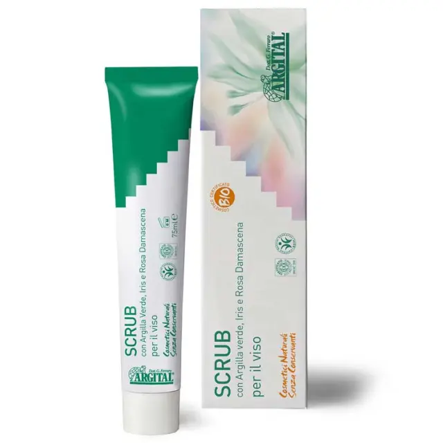 ARGITAL Face Scrub – Φυσικό Απολεπιστικό Προσώπου με Πράσινο Άργιλο & Τριαντάφυλλο, 75 ml