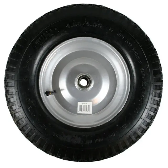 Wheel + tyre large 4.00-8" steel rim