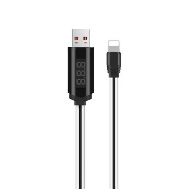 Καλωδιο USB - Lightning με Οθονη 1.2m HOCO U29 Λευκό