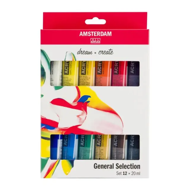Σετ Ακρυλικά Talens Amsterdam, 12 Χρώματα x 20ml