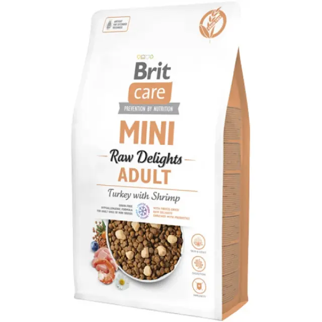 Brit Care Mini Dog Freeze Dried Raw Delights Turkey with Shrimp 2kg