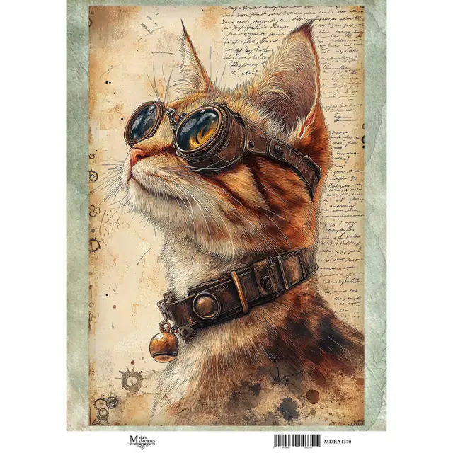 Ριζόχαρτο Maja's Memories, 22.5x32cm, Steampunk cat, MDRA4370
