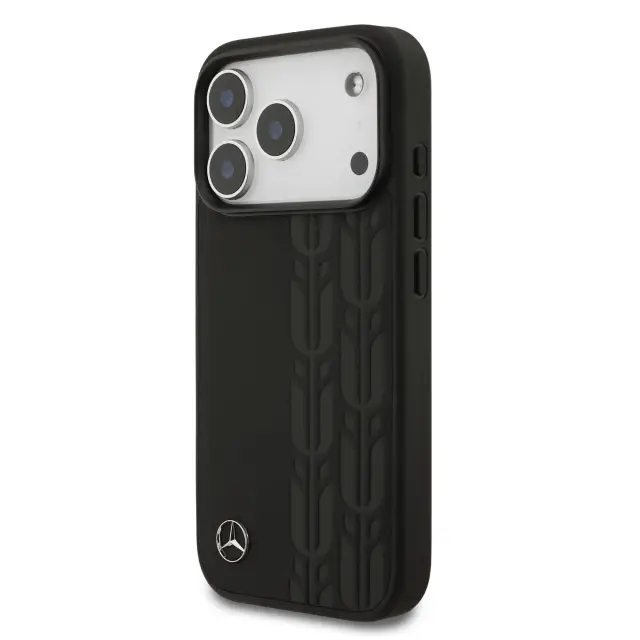 Mercedes Leather Laurel Leaves MagSafe Case for iPhone 17 Pro Black 2