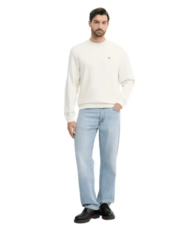 Calvin Klein - Ανδρικό Φούτερ 350Terry Monogram Regular Fit LV04RC296G-YAS Εκρού - XL 2