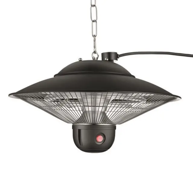 Eurolamp Θερμαντικό Σώμα Αλογόνου Κρεμαστό Μαύρο 2000W IP24 με Τηλεχειριστήριο